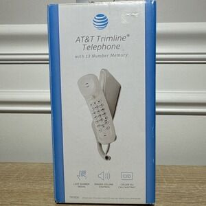 AT&T Landline Phone Corded Home Office Desk Telephone Large Display,‎ White